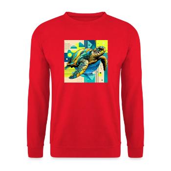 tortue - Sweat-shirt Unisexe - rouge - Devant - Alina (178cm) & Michal (187cm)