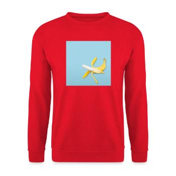Banana Slip Funny Humor Design Minimal - Unisex Sweatshirt - red - Front - Alina (178cm) & Michal (187cm)