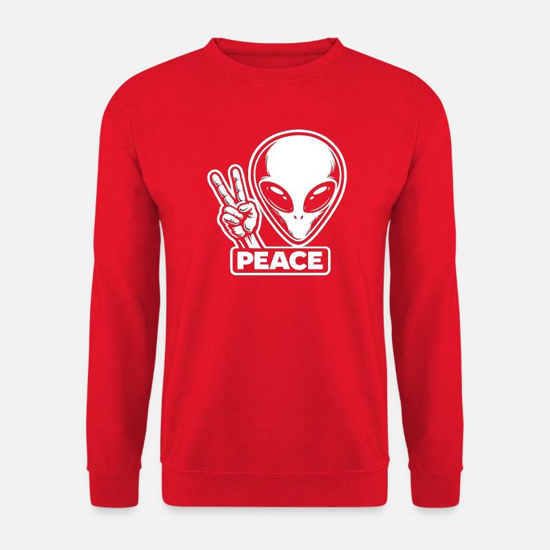 Alien Peace Peace on Earth - Unisex Sweatshirt - red