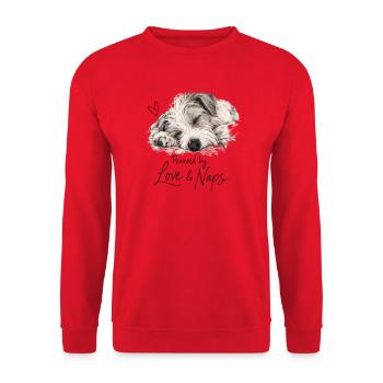 Amour & Siestes Kromfohrländer - Sweat-shirt Unisexe - rouge - Devant - Alina (178cm) & Michal (187cm)