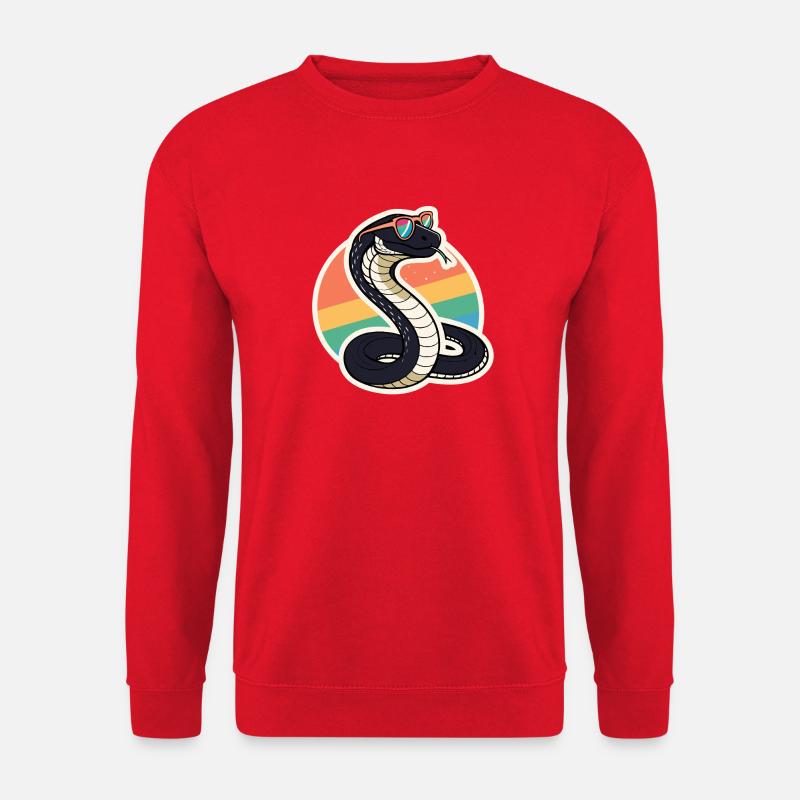 Cobra arc ciel rétro - Sweat-shirt Unisexe - rouge