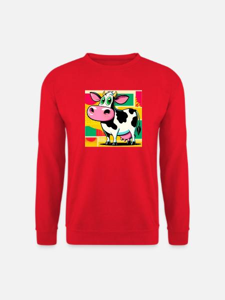 Kuh - Unisex Pullover - Rot