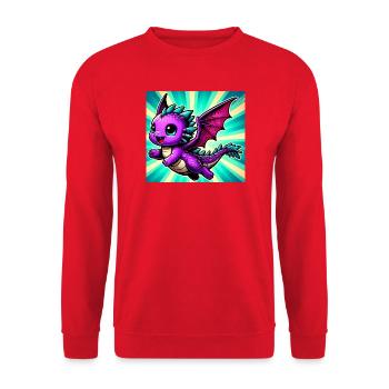 dragon - Unisex Sweatshirt - red - Front - Alina (178cm) & Michal (187cm)
