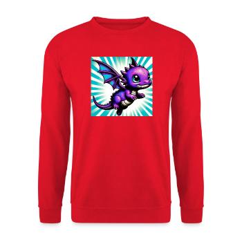 dragon - Unisex Sweatshirt - red - Front - Alina (178cm) & Michal (187cm)