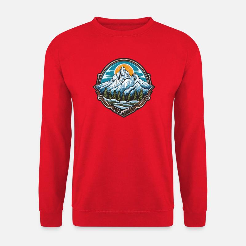 Alpen-Dämmerung Berge - Unisex Pullover - Rot