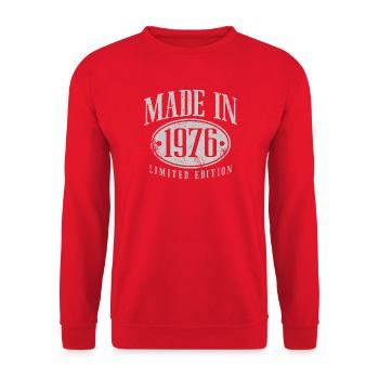 Cadeau d’anniversaire vintage vintage 1976 fabriqué en 1976 - Sweat-shirt Unisexe - rouge - Devant - Alina (178cm) & Michal (187cm)