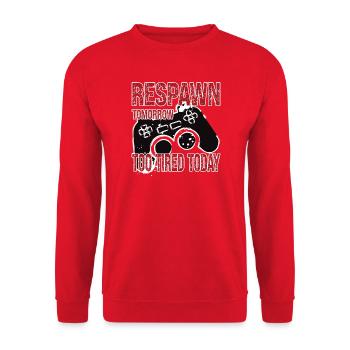 Respawn Tomorrow Too Tired Today - Unisex Sweatshirt - red - Front - Alina (178cm) & Michal (187cm)
