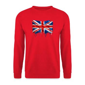 Vereinigtes Königreich – tropfende Farbe - Unisex Pullover - Rot - Vorne - Alina (178cm) & Michal (187cm)