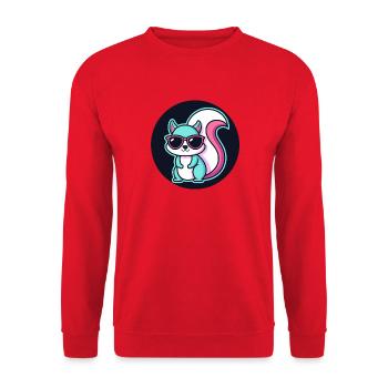 Turquoise Squirrel with Glasses - Unisex Sweatshirt - red - Front - Alina (178cm) & Michal (187cm)