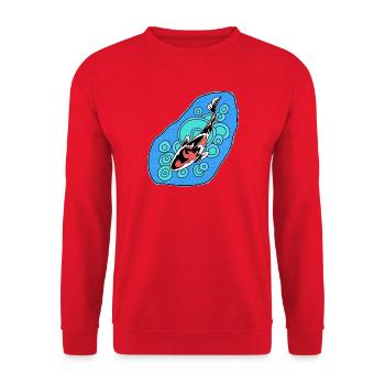 Koi Azure Spiral - Unisex Pullover - Rot - Vorne - Alina (178cm) & Michal (187cm)