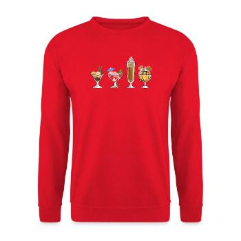 Eis, Eis - Eiszeit - Unisex Pullover - Rot - Vorne - Alina (178cm) & Michal (187cm)