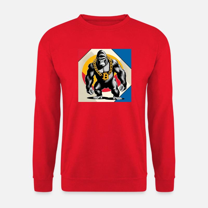 Bitcoin Gorilla Kettenheld - Unisex Pullover - Rot