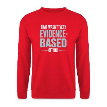 That Wasn't Evidence-Based Medicine Lab Nerd Doctor - Unisex Sweatshirt - red - Front - Alina (178cm) & Michal (187cm)