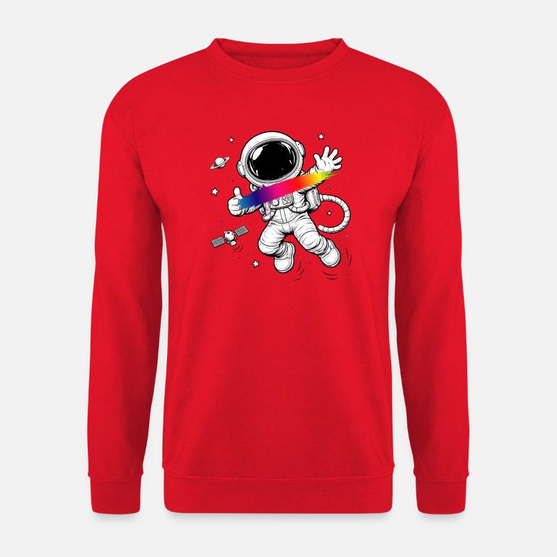 Astronaut Regenbogen Splash Space Design  - Unisex Pullover - Rot