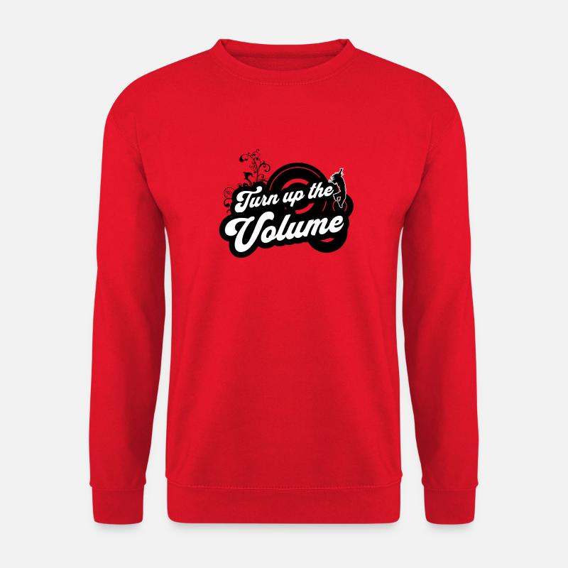 Volume Up — Black Retro Script - Unisex Sweatshirt - red
