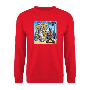 Pouvoir crypto : Animal, Chien et Loup - Sweat-shirt Unisexe - rouge - Devant - Alina (178cm) & Michal (187cm)