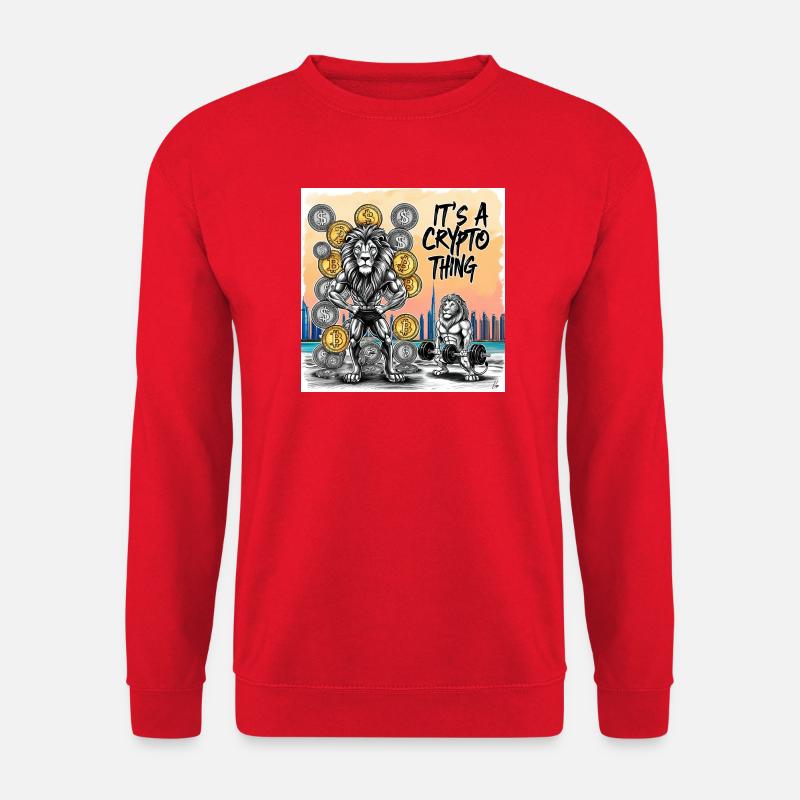 Krypto Löwen Muskelheld - Unisex Pullover - Rot