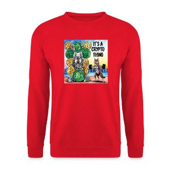 Crypto Wolf und Fuchs Kraft - Unisex Pullover - Rot - Vorne - Alina (178cm) & Michal (187cm)