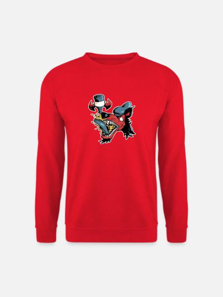Wolf und fliegendes Bier - Unisex Pullover - Rot