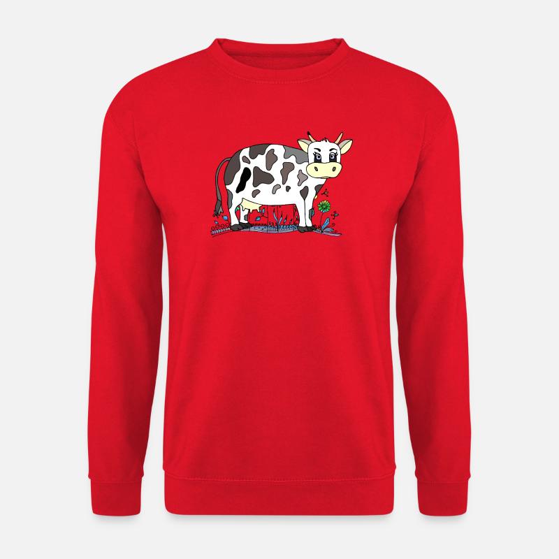 Kuh - Unisex Pullover - Rot