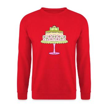 Cake - Unisex Sweatshirt - red - Front - Alina (178cm) & Michal (187cm)