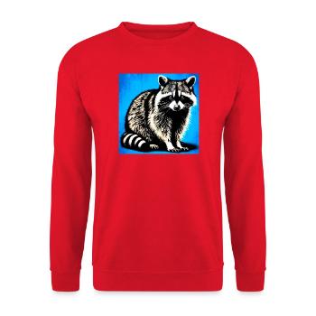 Raccoon - Unisex Sweatshirt - red - Front - Alina (178cm) & Michal (187cm)