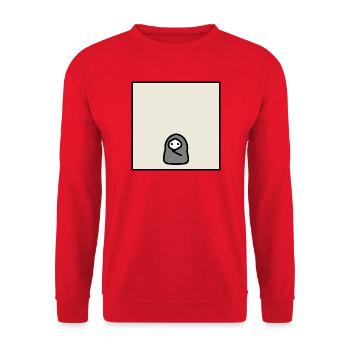 Introverti Cocoon Personnage minimal de mème - Sweat-shirt Unisexe - rouge - Devant - Alina (178cm) & Michal (187cm)
