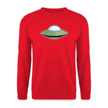 UFO Green - Unisex Sweatshirt - red - Front - Alina (178cm) & Michal (187cm)