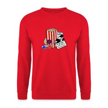 Retro Cinema Snacks Collage - Unisex Sweatshirt - red - Front - Alina (178cm) & Michal (187cm)