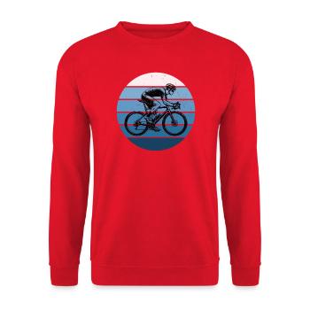 Geschenkidee für einen Roadbike mit Roadbike - Unisex Pullover - Rot - Vorne - Alina (178cm) & Michal (187cm)