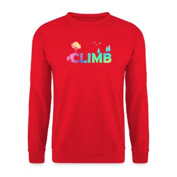 Climb Farbverlauf Naturkletter - Unisex Pullover - Rot - Vorne - Alina (178cm) & Michal (187cm)