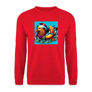 Mandarin duck - Unisex Sweatshirt - red - Front - Alina (178cm) & Michal (187cm)