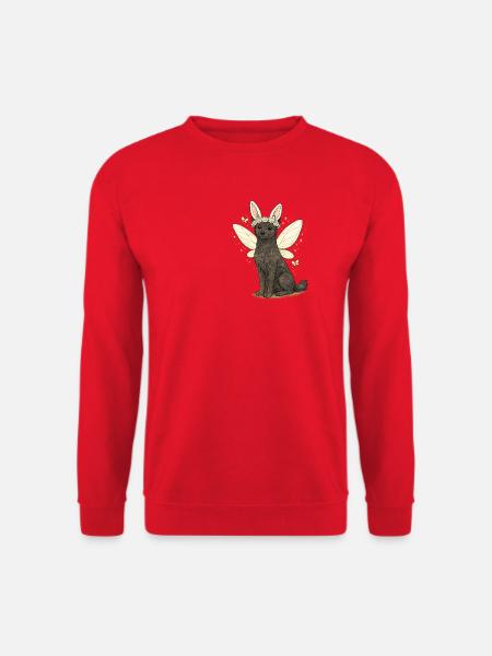 Wolkenflügel Fee Hund mit Blumenkrone Aleu Kelpie - Unisex Pullover - Rot