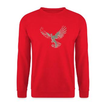 Taube | Heilig-Geist-Hemd | Christliches Symbol - Unisex Pullover - Rot - Vorne - Alina (178cm) & Michal (187cm)