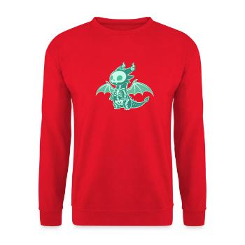 Drachengeist-Vektor - Unisex Pullover - Rot - Vorne - Alina (178cm) & Michal (187cm)