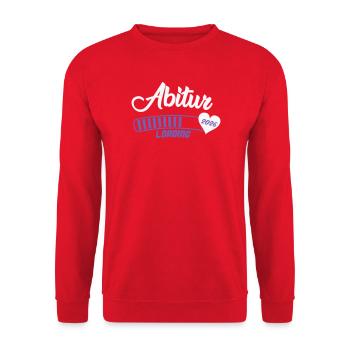 Abitur 2026 Loading Herz - Unisex Pullover - Rot - Vorne - Alina (178cm) & Michal (187cm)