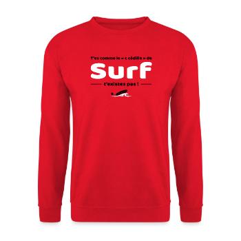 T'es comme de c cedille de surf - Replique culte - Sweat-shirt Unisexe - rouge - Devant - Alina (178cm) & Michal (187cm)