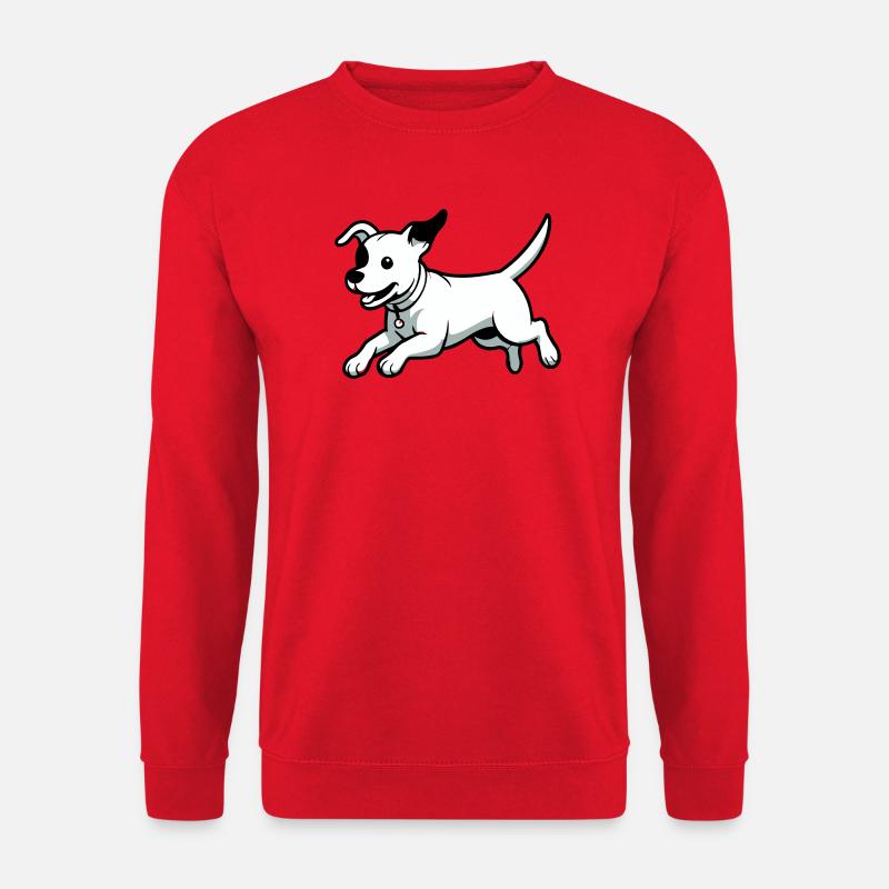 Verspielter Hund-Cartoon - Unisex Pullover - Rot