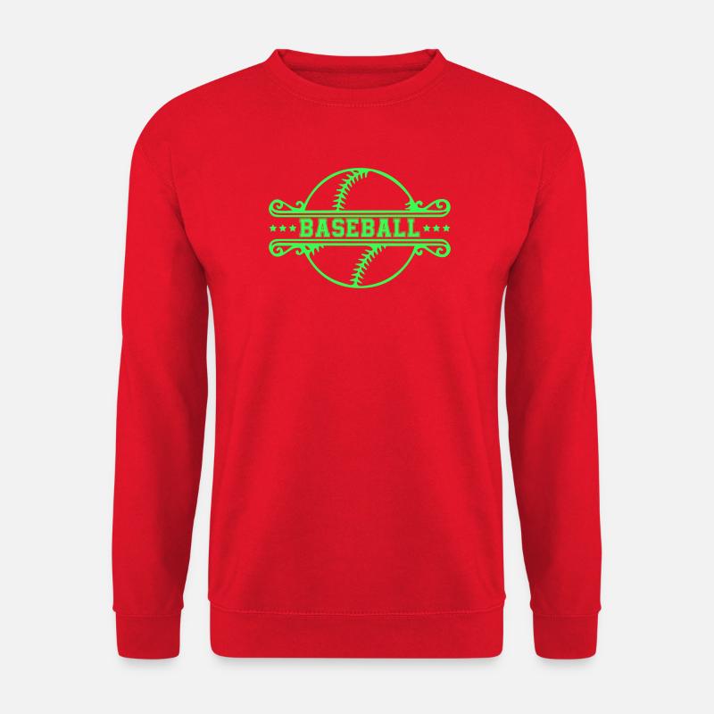 Neon Baseball Emblem Retro - Unisex Pullover - Rot