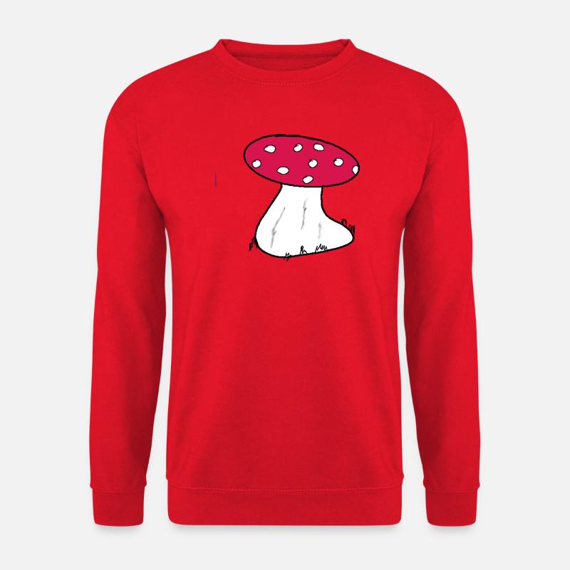 Red Toadstool Cartoon Pattern - Unisex Sweatshirt - red