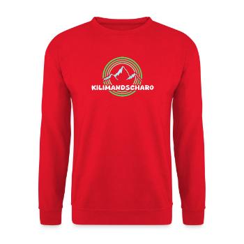 Kilimanjaro as hiking - Unisex Sweatshirt - red - Front - Alina (178cm) & Michal (187cm)