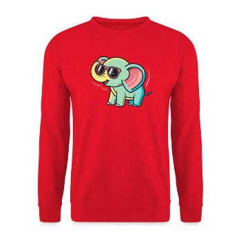 Pastel Elephant with Glasses - Unisex Sweatshirt - red - Front - Alina (178cm) & Michal (187cm)