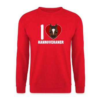 I love Hanoverians - heart - Unisex Sweatshirt - red - Front - Alina (178cm) & Michal (187cm)