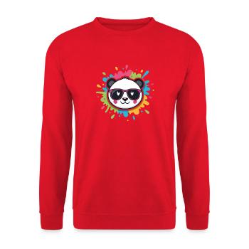 Panda Pop Color Splash Goggles - Unisex Sweatshirt - red - Front - Alina (178cm) & Michal (187cm)