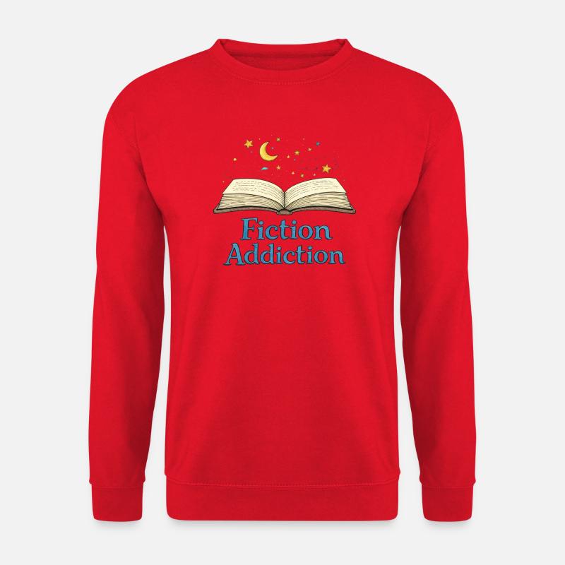 Fiktionssucht, offenes Buch - Unisex Pullover - Rot