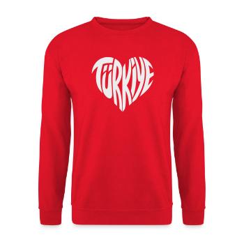 Conception de la police en forme de cœur en Türkiye, Turquie - Sweat-shirt Unisexe - rouge - Devant - Alina (178cm) & Michal (187cm)