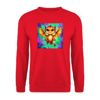 dragon - Sweat-shirt Unisexe - rouge - Devant - Alina (178cm) & Michal (187cm)