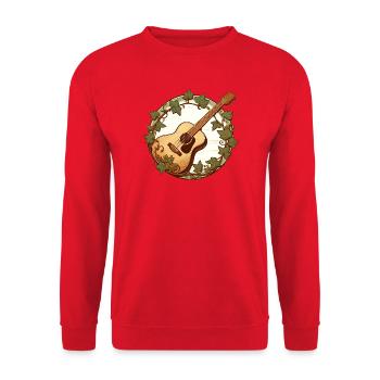 Guitar in Ivy Circle - Unisex Sweatshirt - red - Front - Alina (178cm) & Michal (187cm)