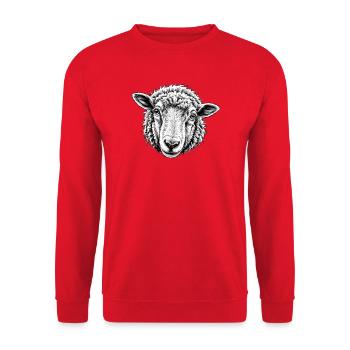 Sheep's Head V2, Land Animals - Unisex Sweatshirt - red - Front - Alina (178cm) & Michal (187cm)