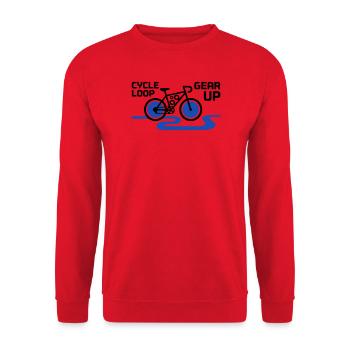Motivational Gear Up Bicycle Loop - Unisex Sweatshirt - red - Front - Alina (178cm) & Michal (187cm)